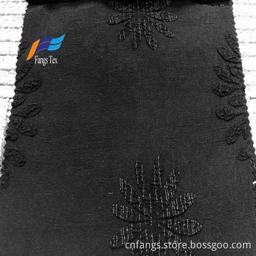 100% Polyester Fukuro Jacquard Formal Black Abaya Fabric